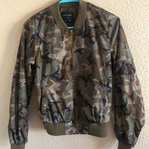 Camo Print Bomber Jacket